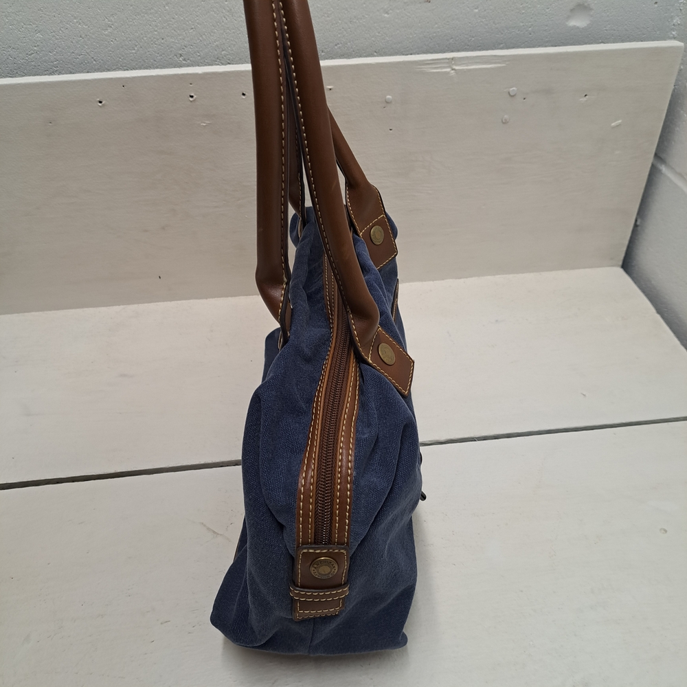 Vintage American Living Leather And Denim Purse - Picture 3 of 10